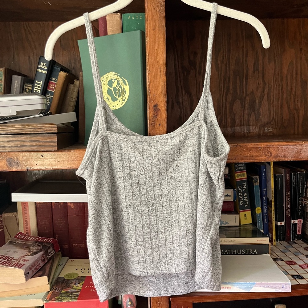 Gray Ribbed Women's Top - Picture 2 of 3